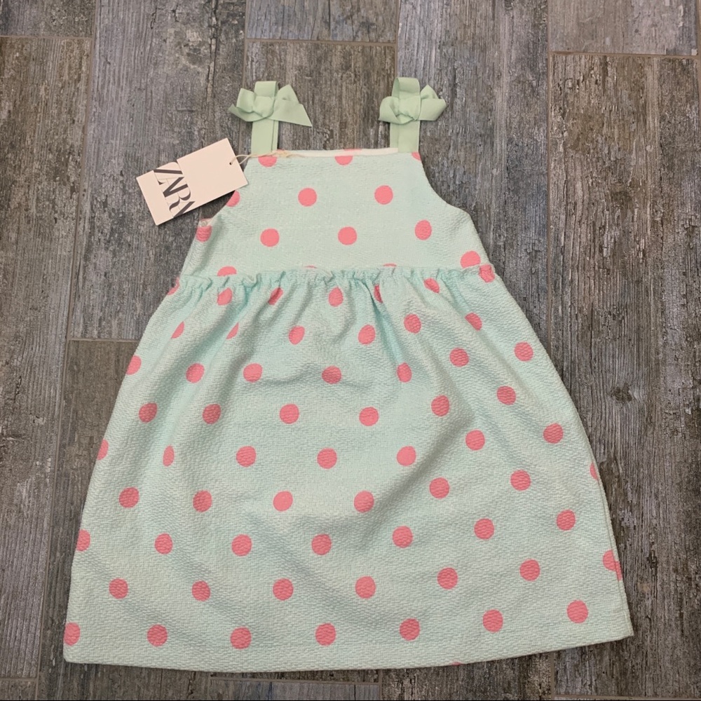 Zara polka dot jacquard dress